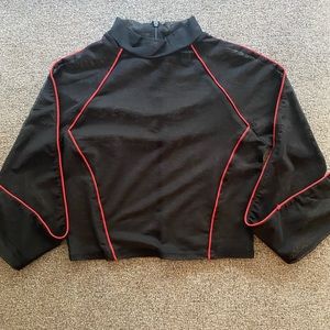 Long Sleeve Mesh Crop Top